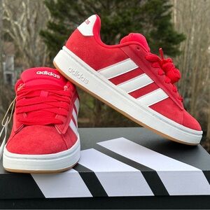 Adidas Grand Court Alpha 00s Red Low Casual Sneaker Womens 7 Youth GS 5.5Y NEW